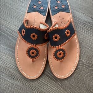 Jack Rogers Navajo Navy and Orange Sandals - Never Worn!